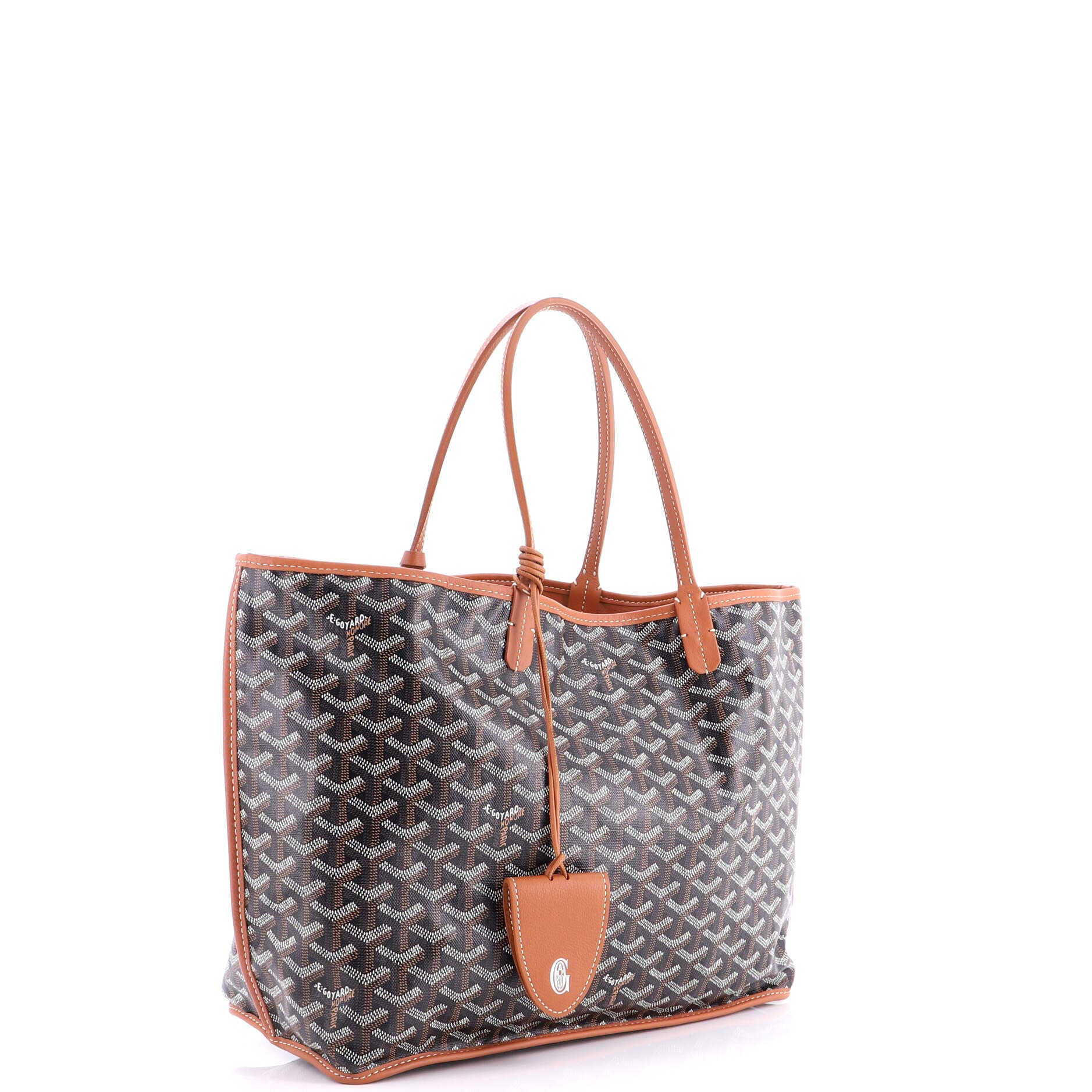 Pre-Owned Goyard Anjou Reversible Tote Coated Canvas PM, Alternate, color, Brown