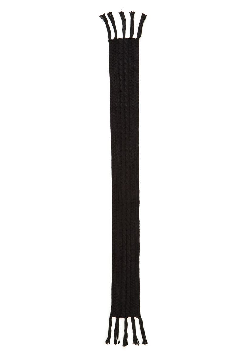 Cable Knit Scarf, Alternate, color, BLACK