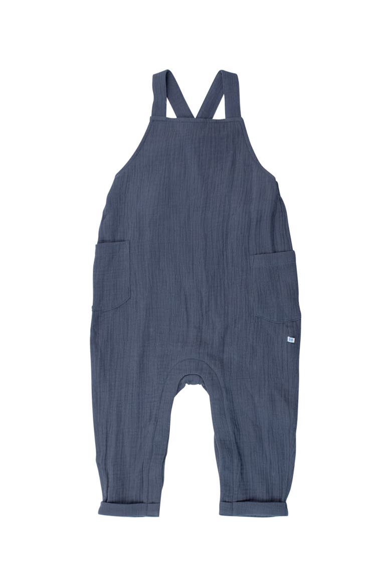Baby Boys Cotton Gauze Overall Jumpsuit, Main, color, Steel Blue
