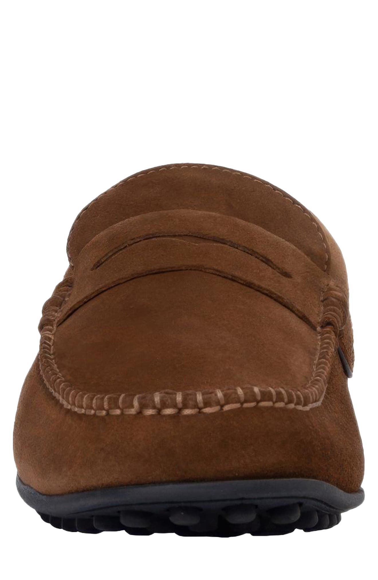 Patrick Leather Driver, Alternate, color, BROWN SUEDE