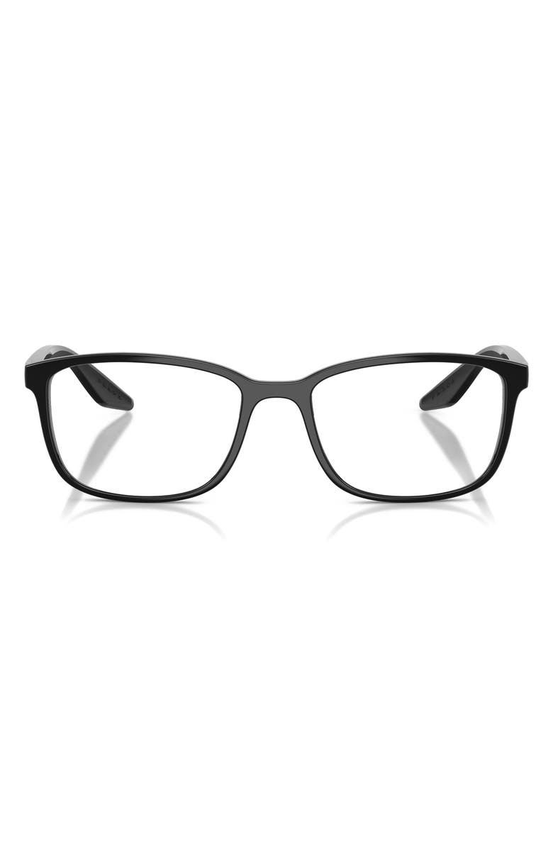 Prada Linea Rossa 55mm Pillow Optical Glasses, Main, color, Black