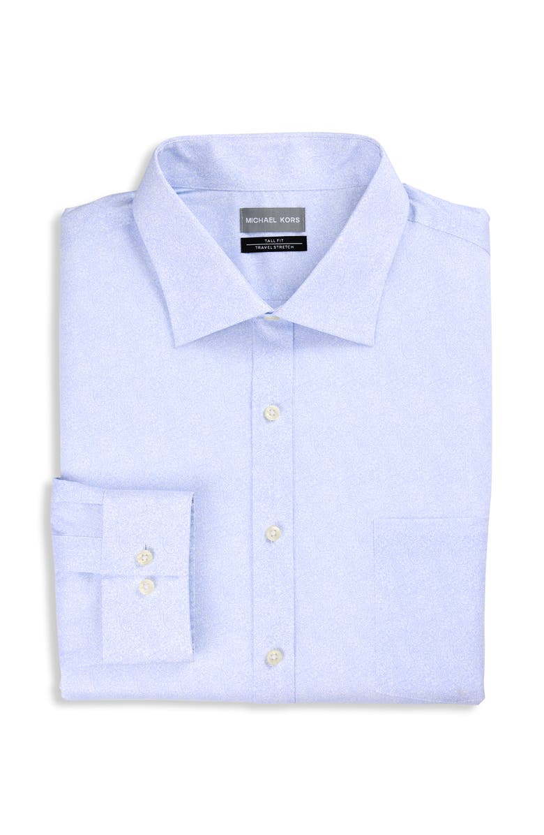Michael Kors Big & Tall Floral Paisley Performance Dress Shirt, Main, color, Blue