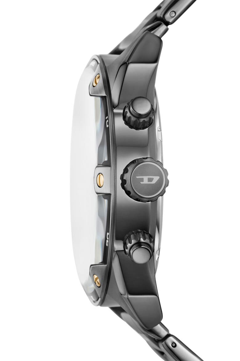 Spiked Gunmetal Chronograph Bracelet Watch, 49mm, Alternate, color, GUNMETAL