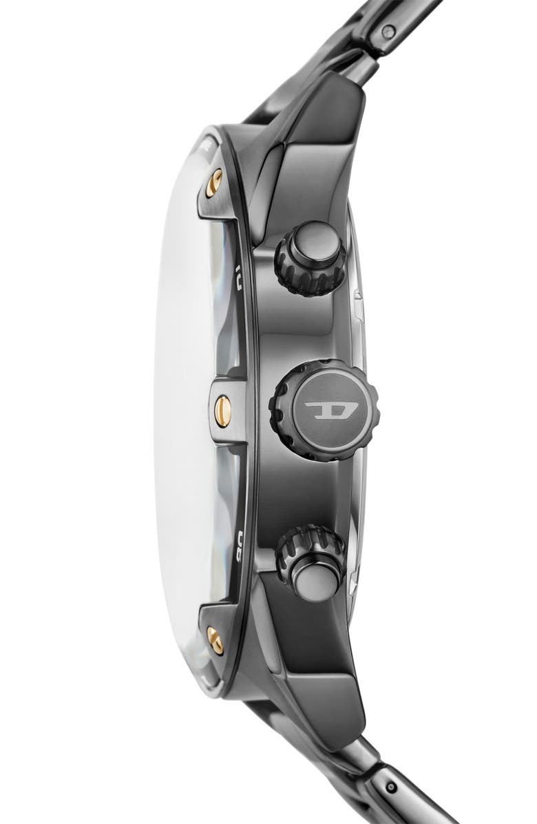 DIESEL<sup>®</sup> Spiked Gunmetal Chronograph Bracelet Watch, 49mm, Alternate, color, 