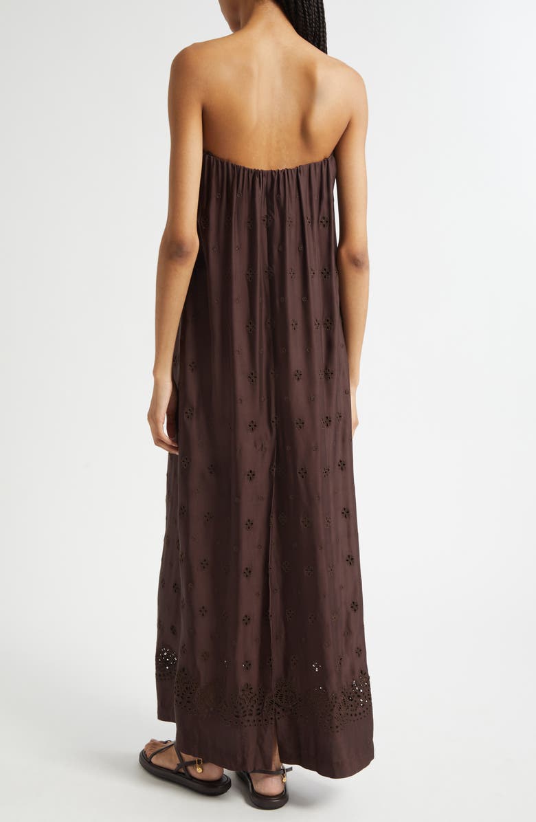 A.L.C. Dalia Eyelet Strapless Maxi Dress, Alternate, color, 