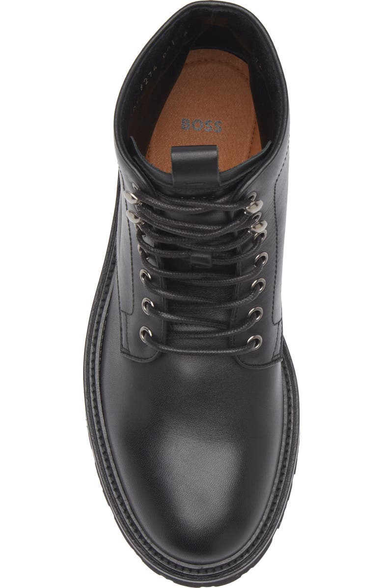 BOSS Plain Toe Lug Sole Boot, Alternate, color, Black