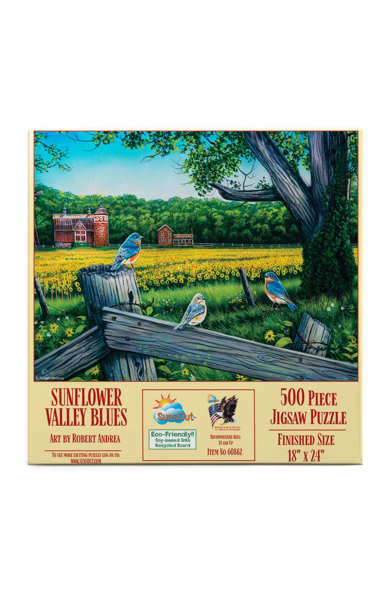 Sunsout Sunflower Valley Blues 500 piece Jigsaw Puzzle for Adults, Alternate, color, Multicolor