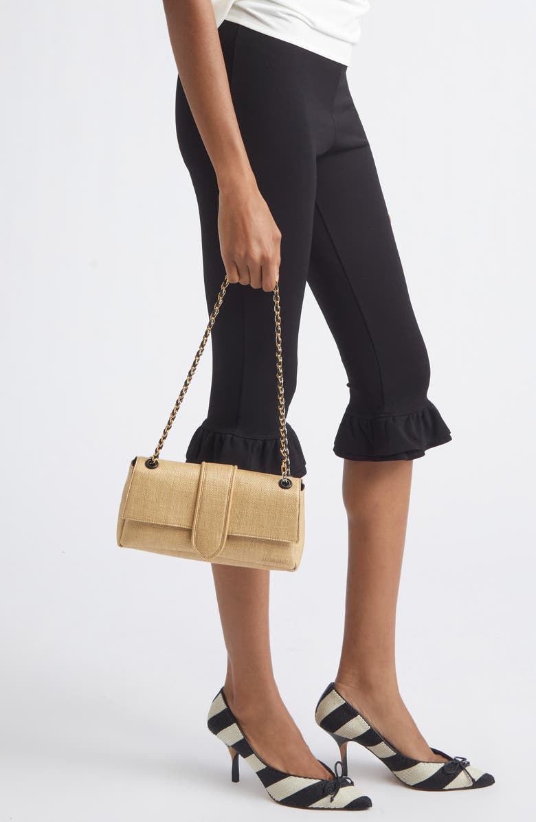 Jacquemus Le Bambino Raffia Effect Shoulder Bag, Alternate, color, Natural 142