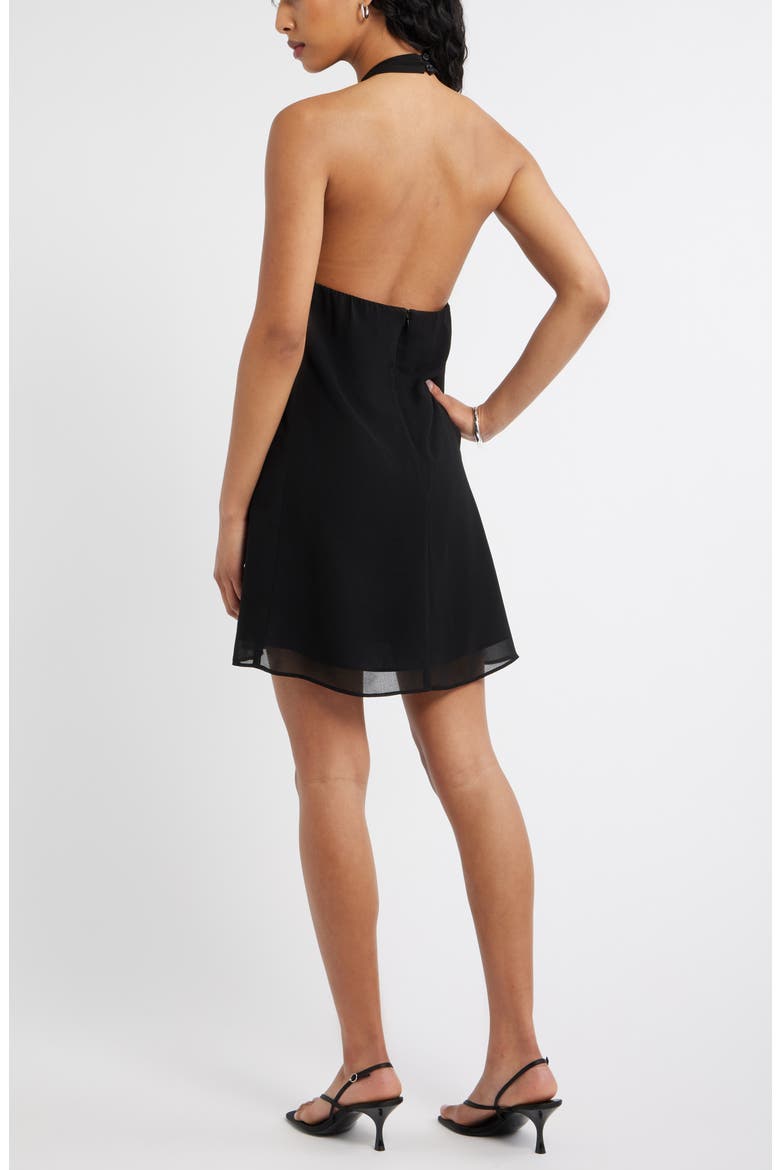 Halter Minidress, Alternate, color, BLACK