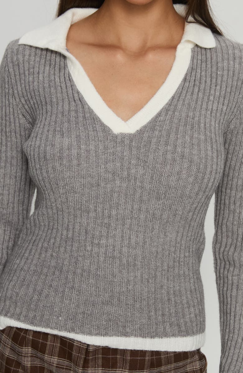 Princess Polly Skylen Collar Sweater, Alternate, color, Grey