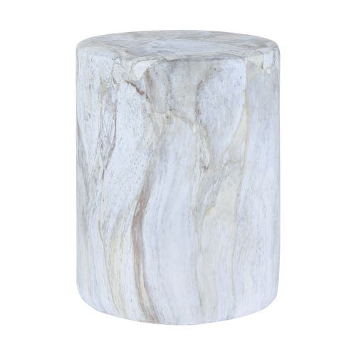Jonathan Y Troy 16" Modern Minimalist Faux Marble Column Indoor/outdoor Accent Table In Gray/gold