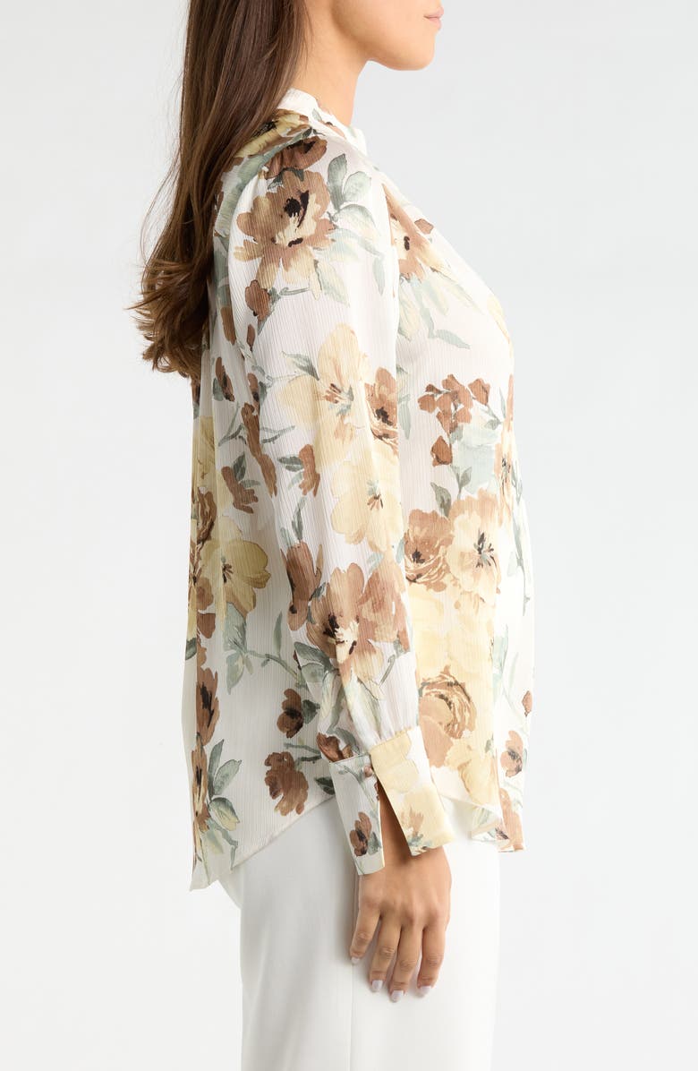 Anne Klein Floral Satin Top, Alternate, color, 