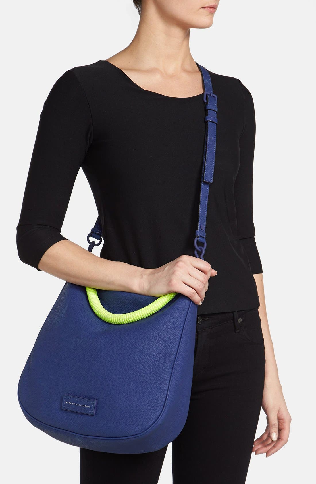 MARC BY MARC JACOBS 'Too Hot to Handle' Leather Hobo, Alternate, color, DEEP ULTRAVIOLET MULTI