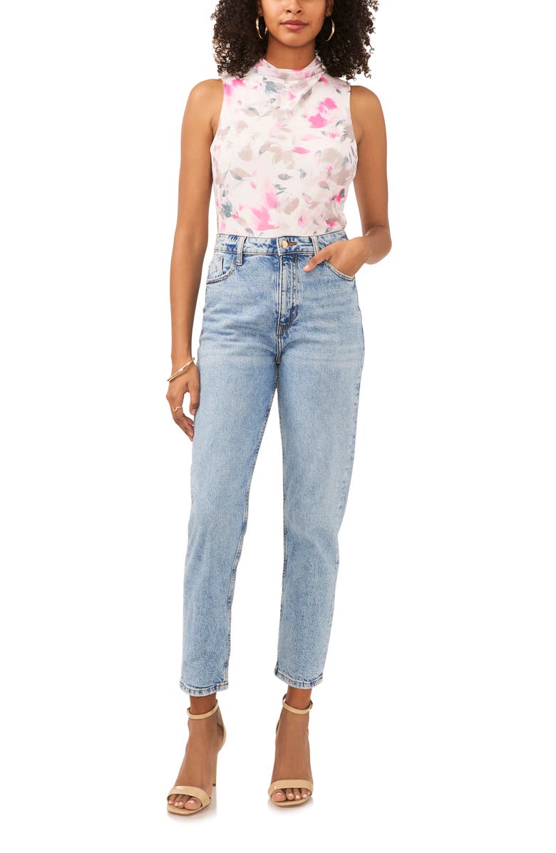 Vince Camuto Floral Mesh Tank, Alternate, color, 