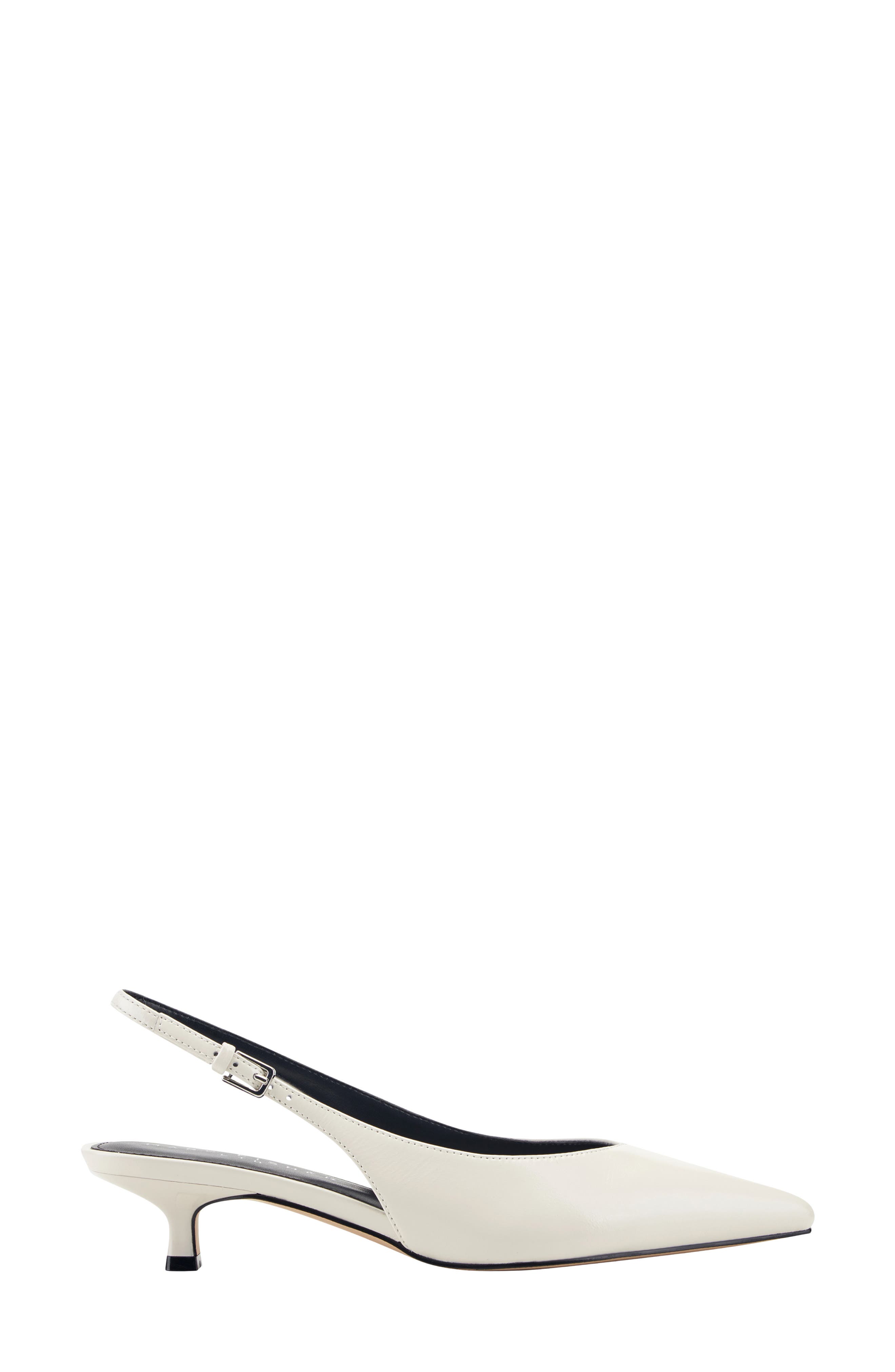 Luciey Slingback Pointed Toe Kitten Heel Pump, Alternate, color, IVORY