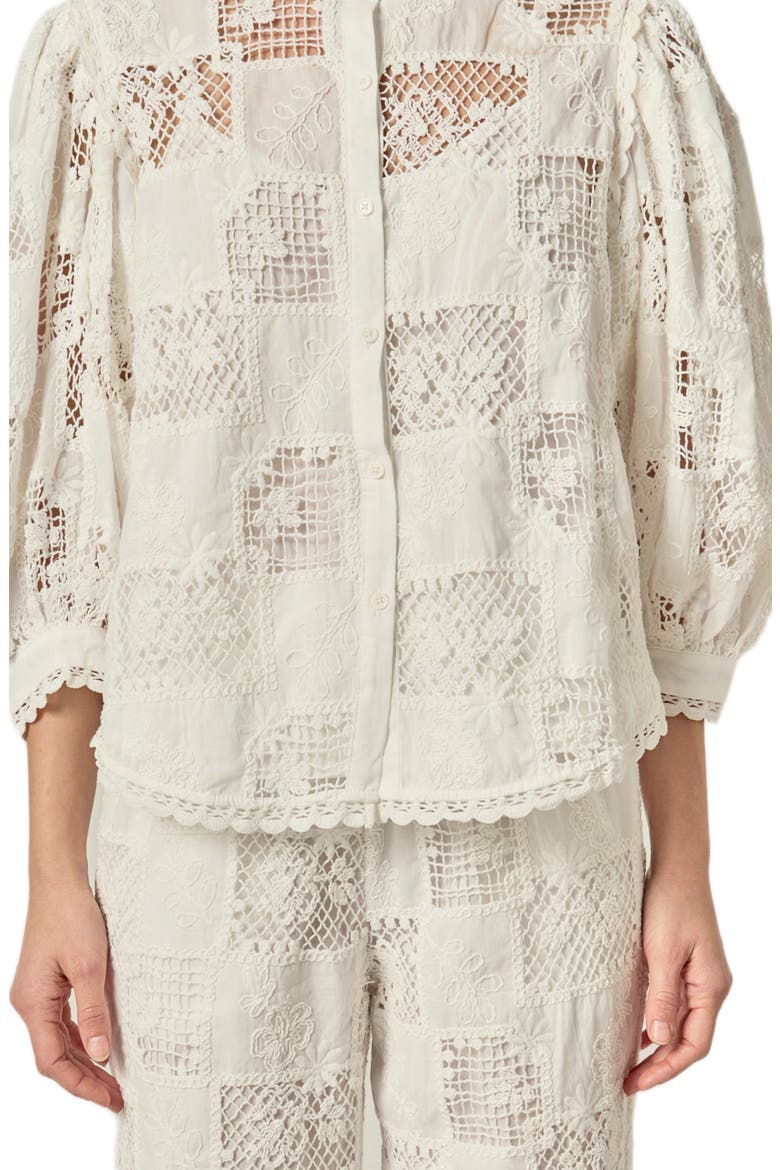Embroidered Cotton Shirt, Alternate, color, WHITE
