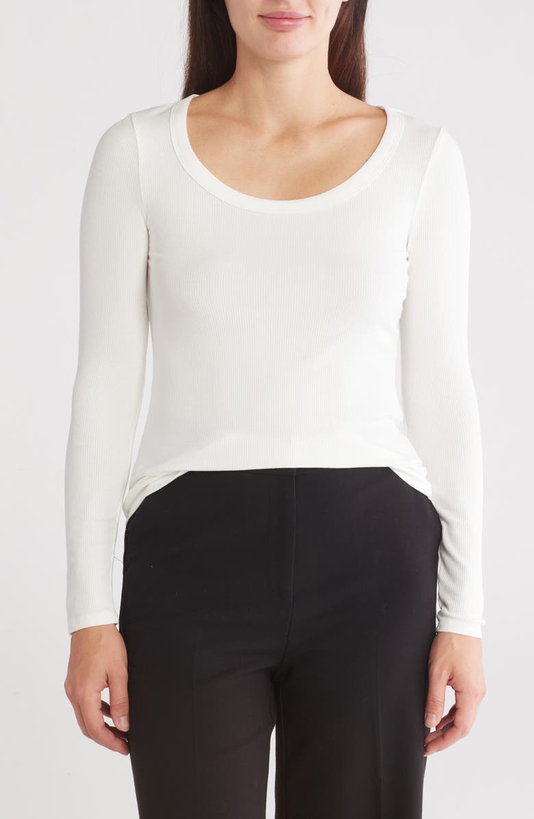 1.STATE Jersey Rib Long Sleeve Top, Main, color, New Ivory