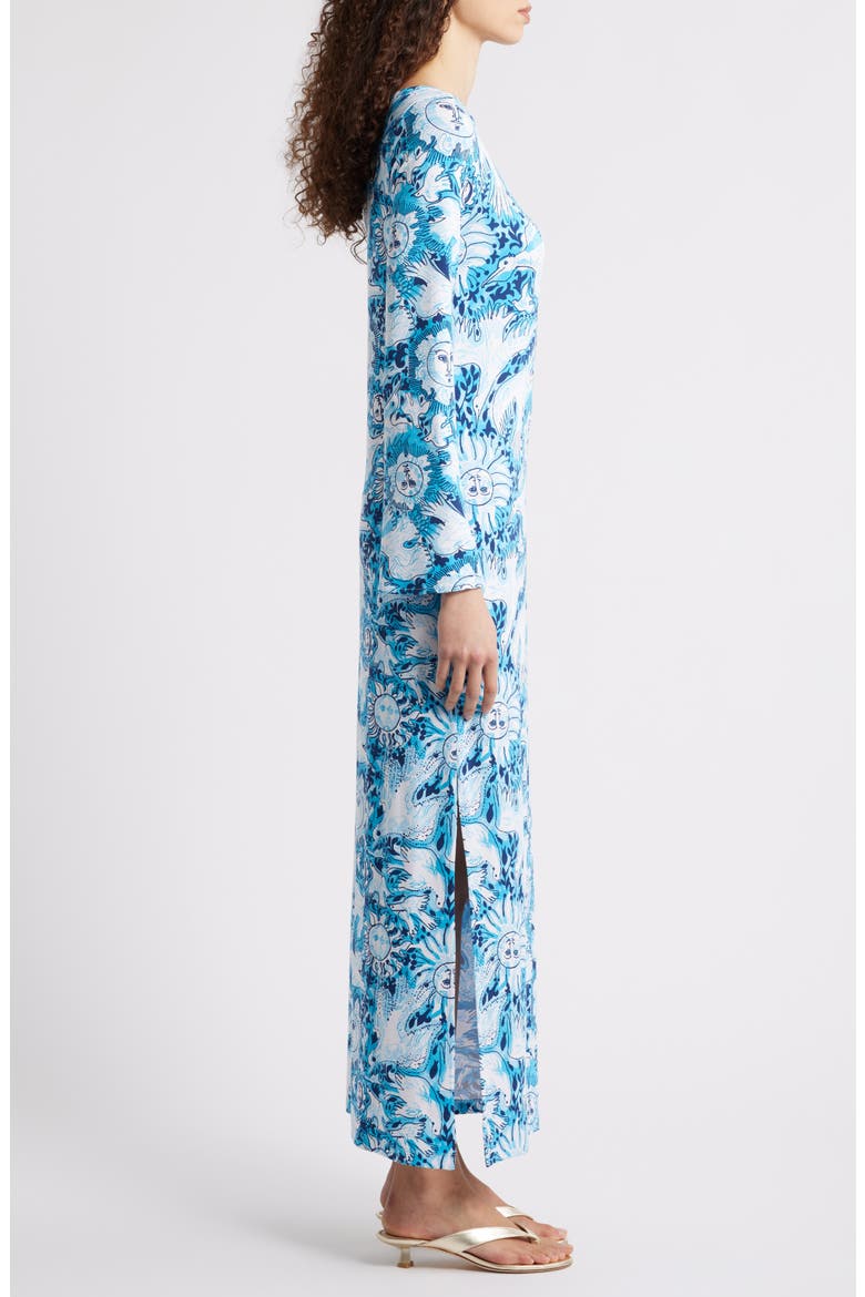 Breena Seagull Print Maxi Dress, Alternate, color, BELLEVUE BLUE LILLY GULLS