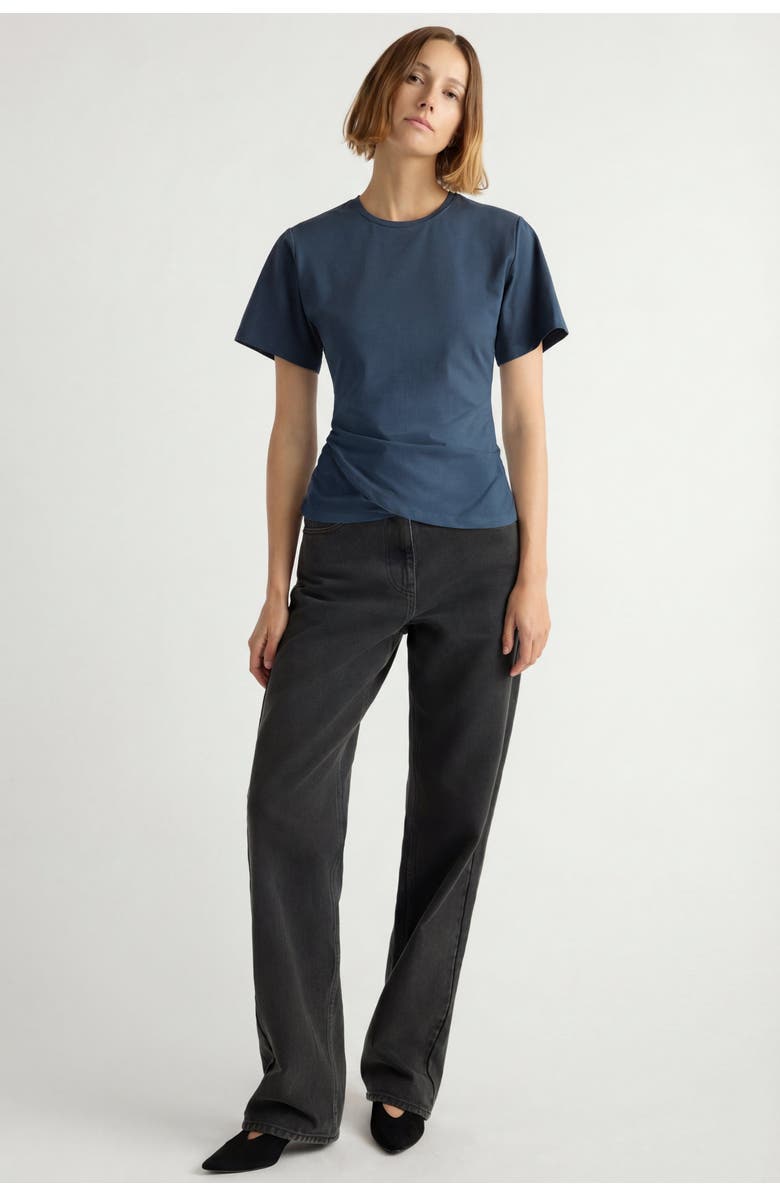 Modern Citizen Janette Front-Wrap Jersey Tee, Main, color, Vintage Blue