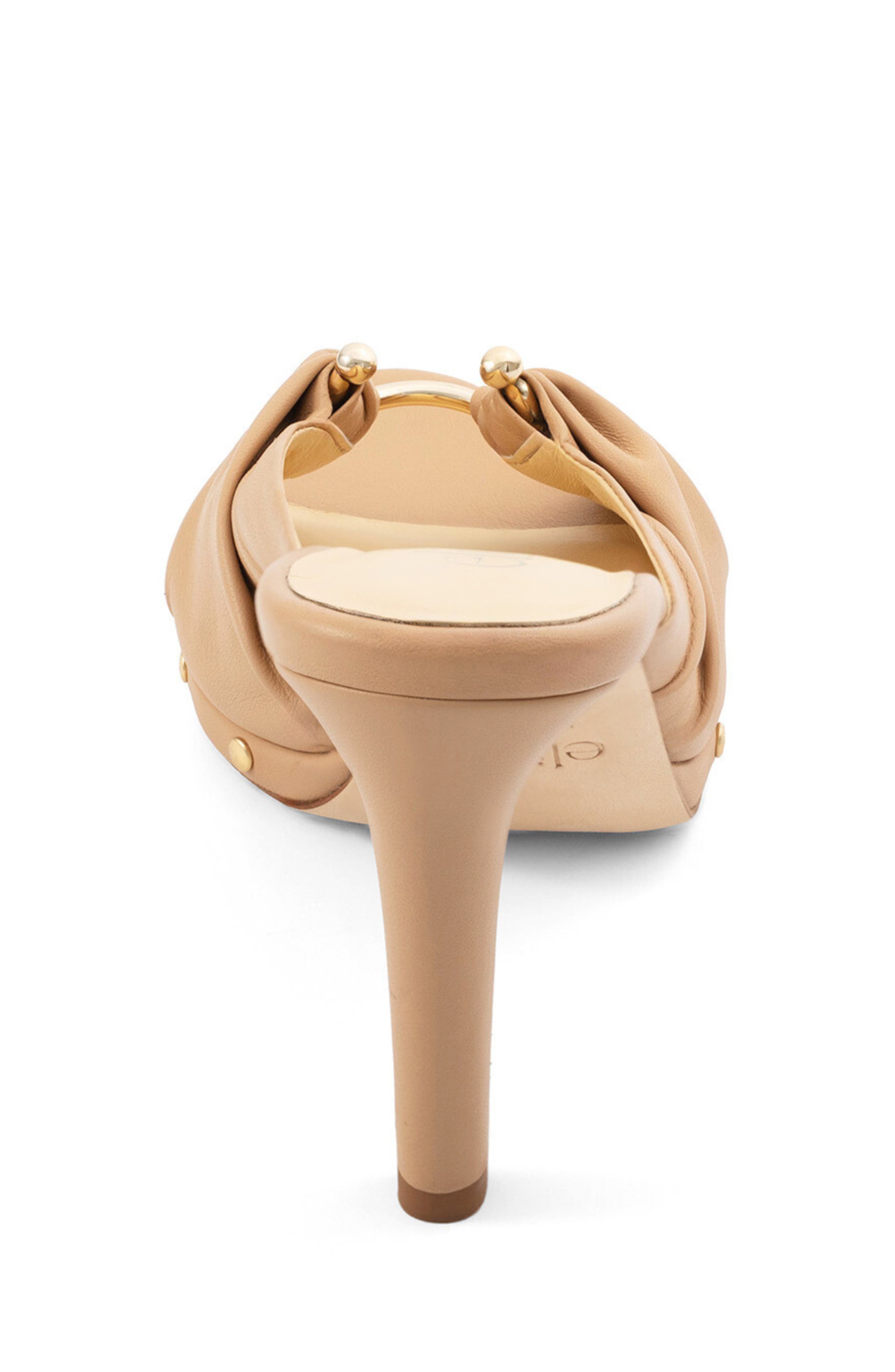 Carmina Mule Leather Platform Heel, Alternate, color, Camel