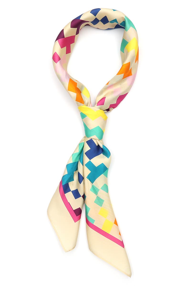 Kurt Geiger London Large Rainbow Weave Silk Square Scarf, Alternate, color, 