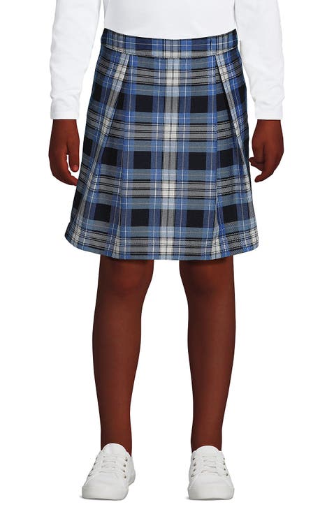 School Uniform Girls Plaid Skort Top of Knee