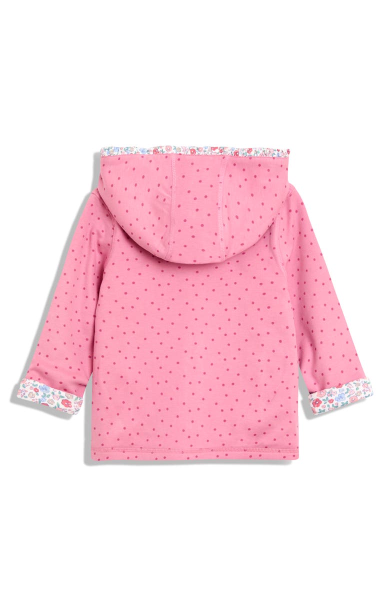 JOJO MAMAN BEBE Kids' Mouse & Cupcake Applique Reversible Full-Zip Hoodie, Alternate, color, Pink