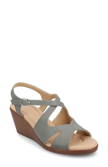 Journee Collection Kedzie Ii Wedge Sandal In Grey