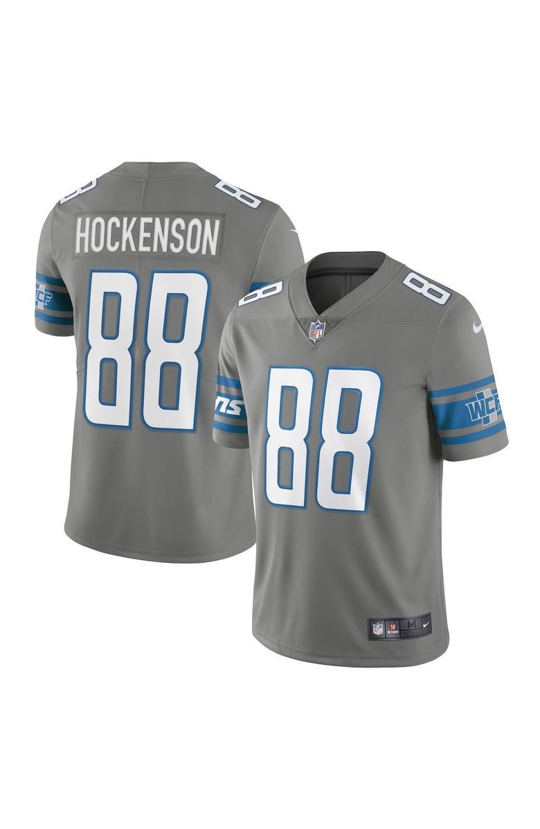 Nike Men's Nike T.J. Hockenson Steel Detroit Lions Vapor Limited Jersey, Alternate, color,