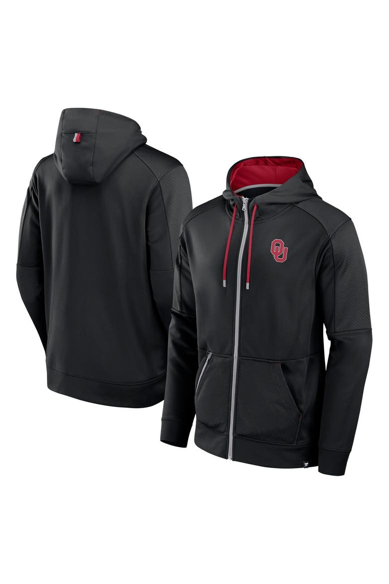 Men's Fanatics Black Oklahoma Sooners Defender Full-Zip Hoodie, Main, color, Black