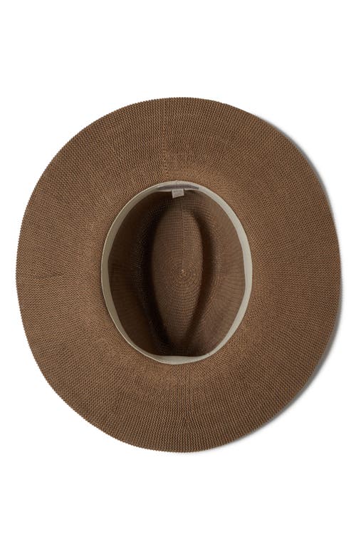 Brixton Lyons Packable Fedora In Dark Tan/black