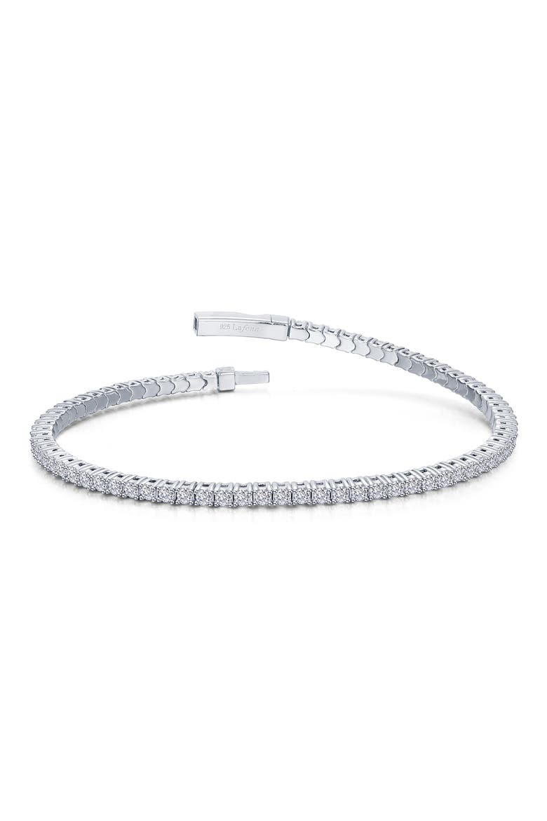 Flexible Simulated Diamond Tennis Bracelet, Main, color, SILVER