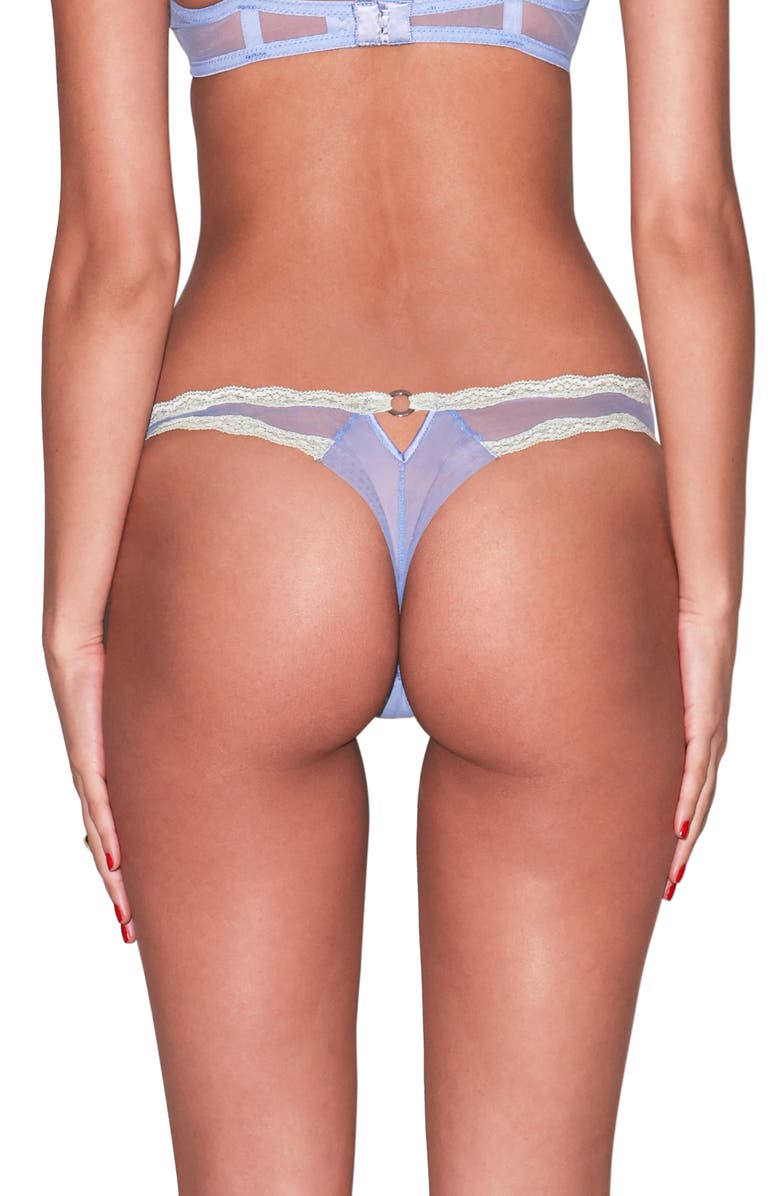 Fleur Du Mal Sheer Tulle Thong, Alternate, color, Daydream