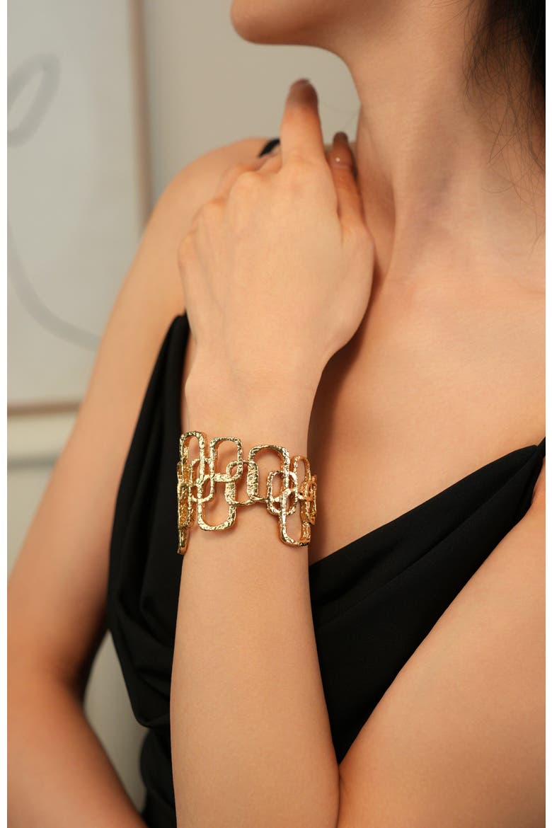 Roman Arc Golden Bracelet, Alternate, color, Gold