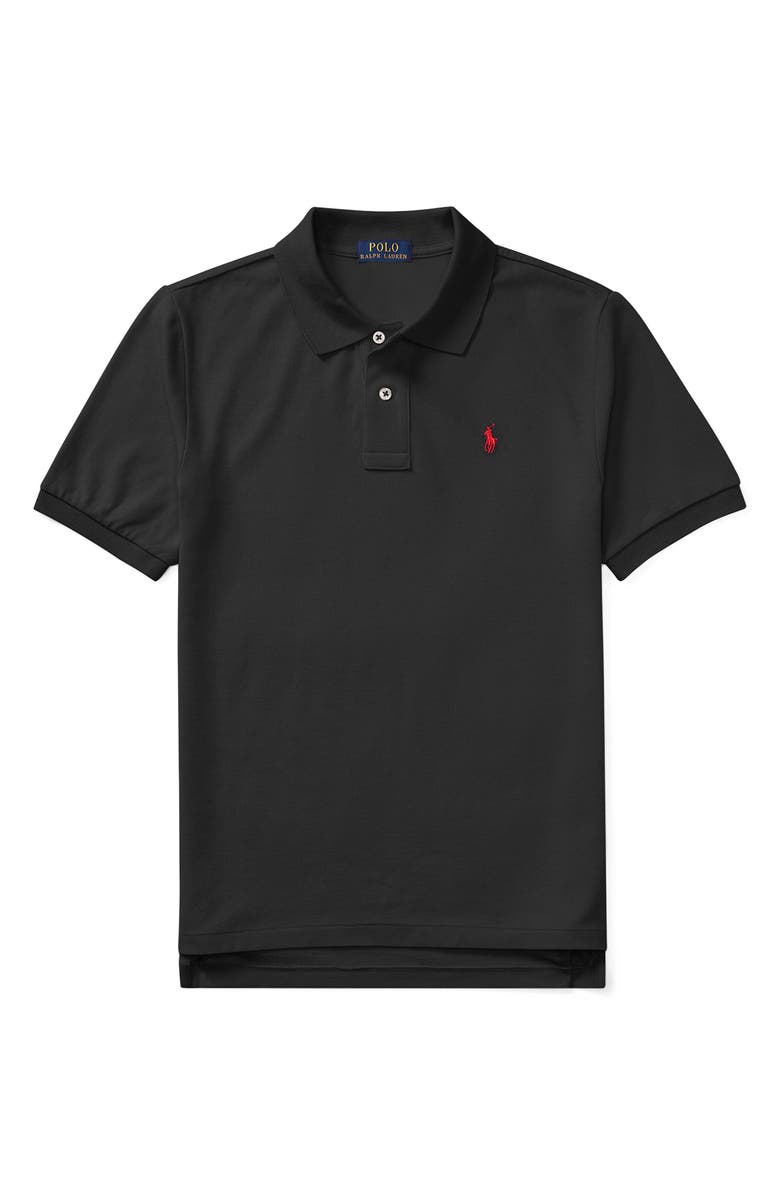 Polo Ralph Lauren Kids' Solid Cotton Piqué Knit Polo, Main, color, Polo Black