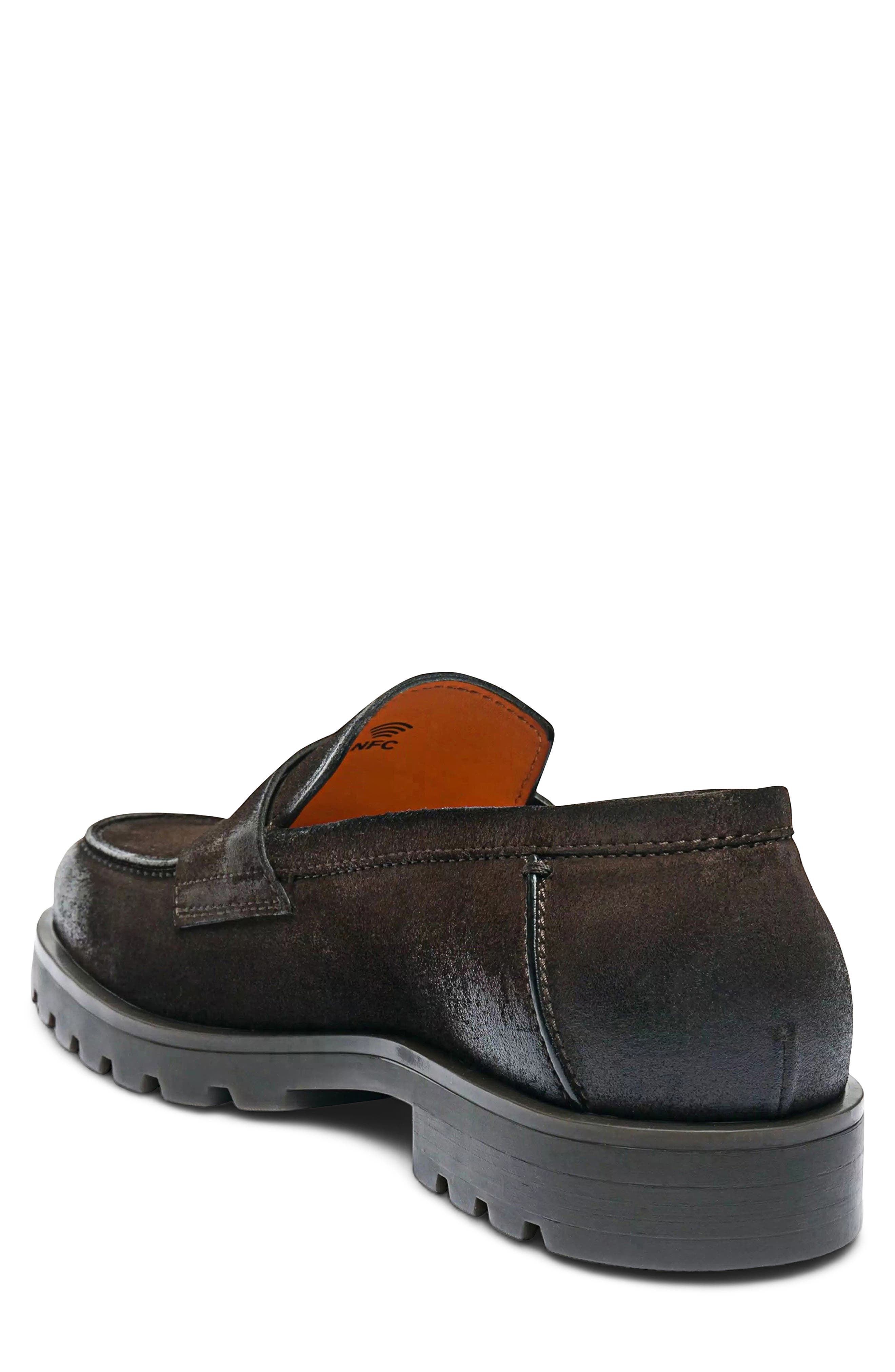 Leather Penny Loafer, Alternate, color, DARK BROWN