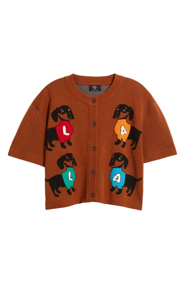 Dressed in Lala Weenie Dog Cardigan, Alternate, color, Brown