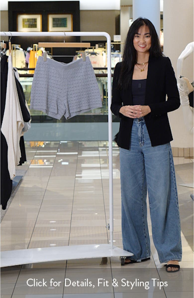 Heathered Cotton Tulip Pointelle Lounge Shorts, sales video thumbnail