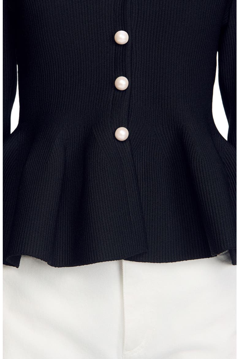 Peplum cardigan, Alternate, color, Black