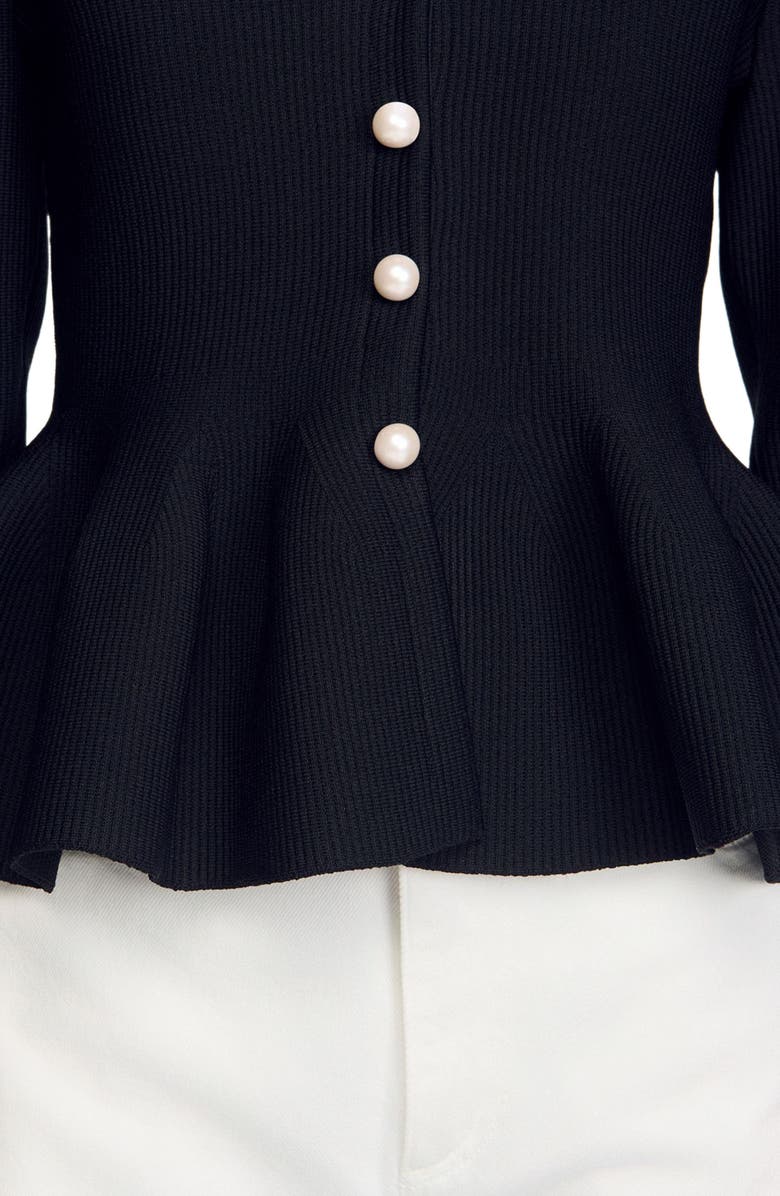 SANDRO Peplum cardigan, Alternate, color, Black