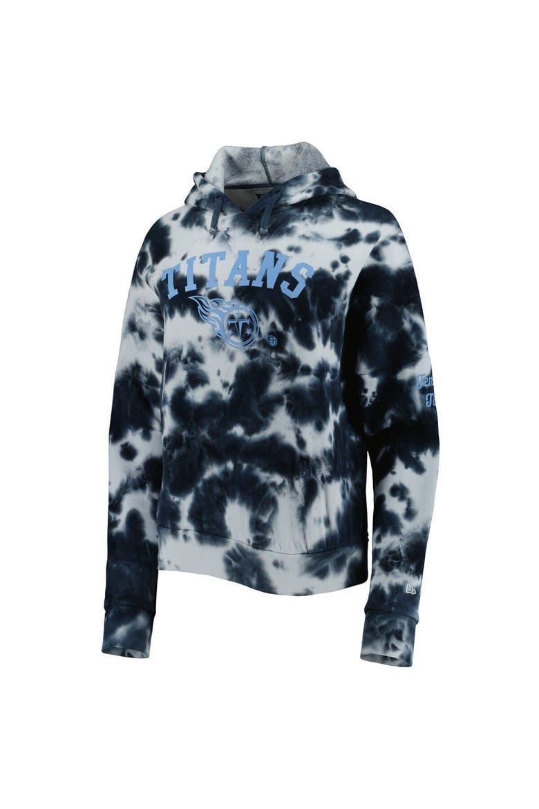 Women's New Era Navy Tennessee Titans Cloud Dye Fleece Pullover Hoodie, Alternate, color, Navy