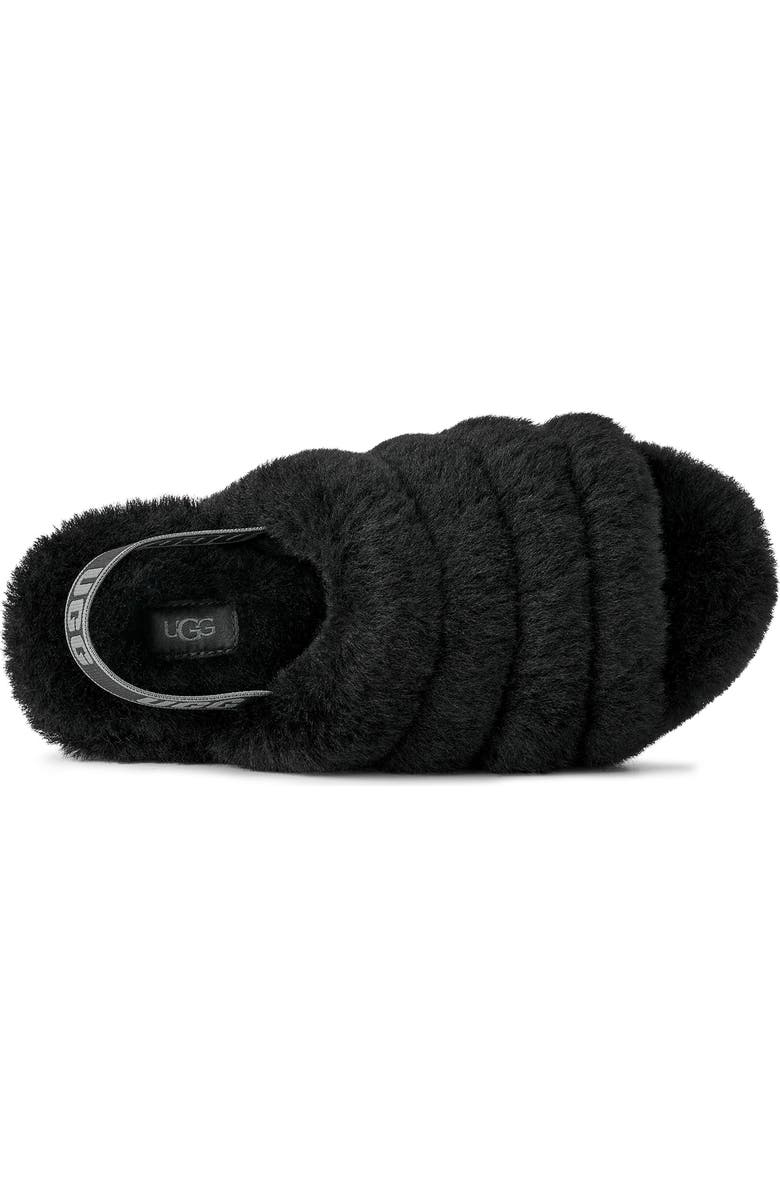 UGG<sup>®</sup> Fluff Yeah Faux Fur Slingback Sandal, Alternate, color, Black / Dark Shadow