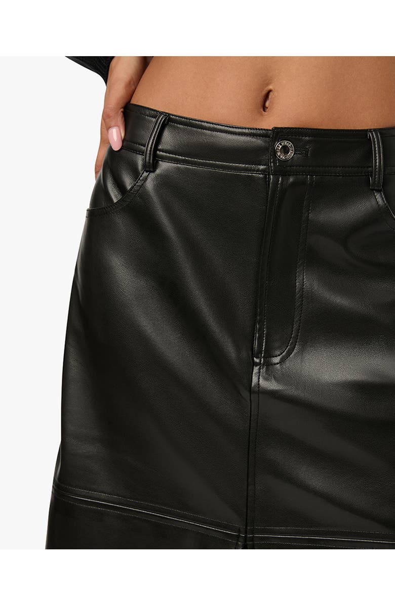 WeWoreWhat Vegan Leather Maxi Skirt, Alternate, color, Black