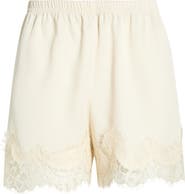 Open Edit Lace Trim Satin Shorts