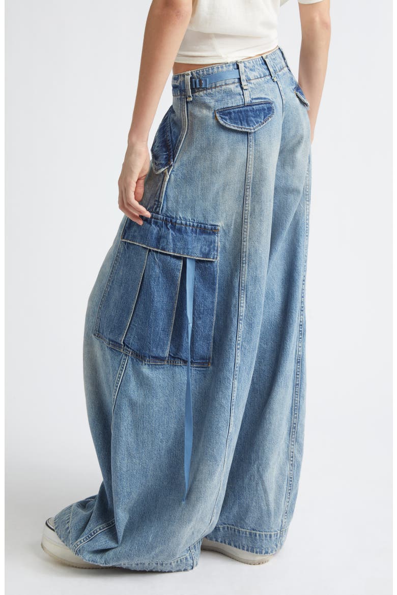 Siouxsie Field Cargo Jeans, Alternate, color, TWO-TONE VINTAGE BLUE