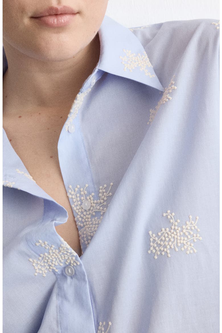 Floral Embroidered Button-Up Shirt, Alternate, color, SKY BLUE