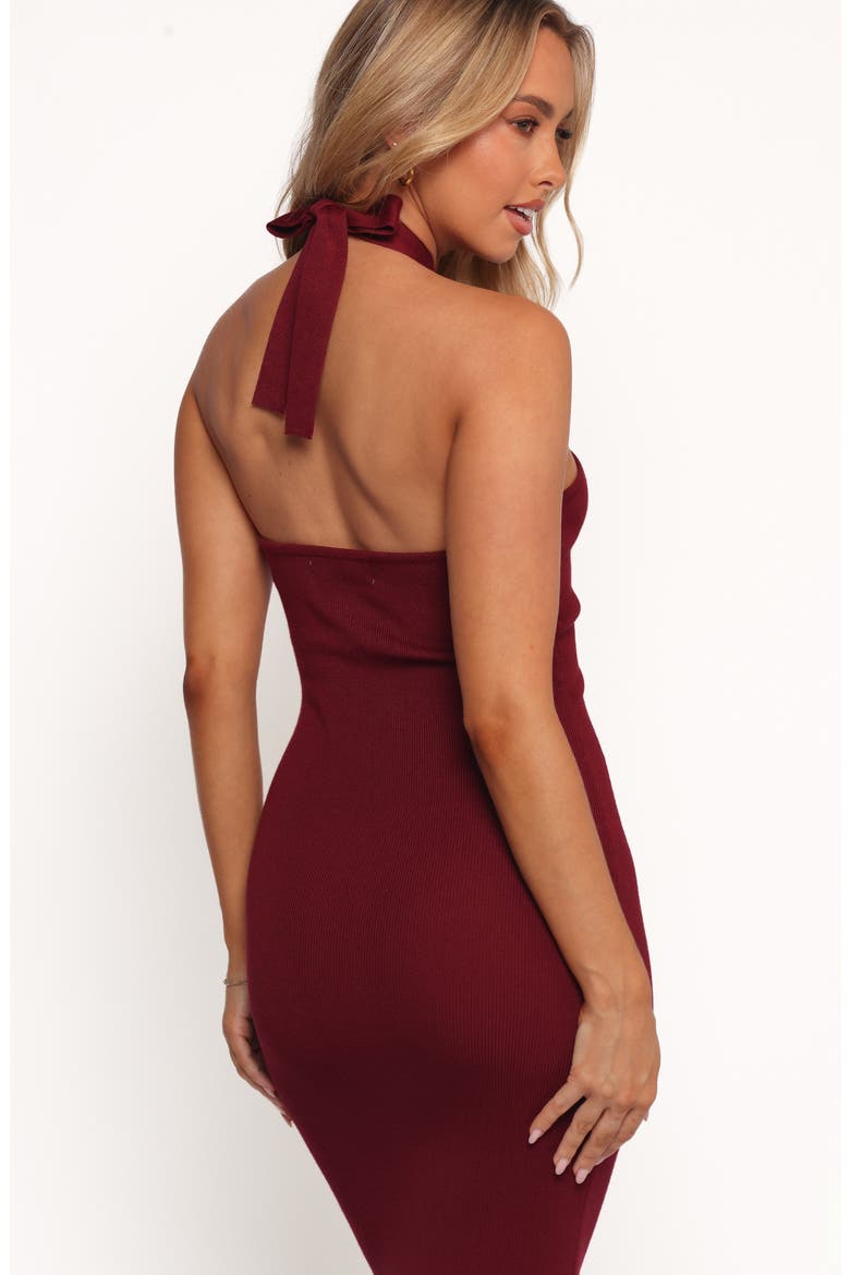 Nessa Halter Neck Sweater Dress, Alternate, color, DARK CHERRY
