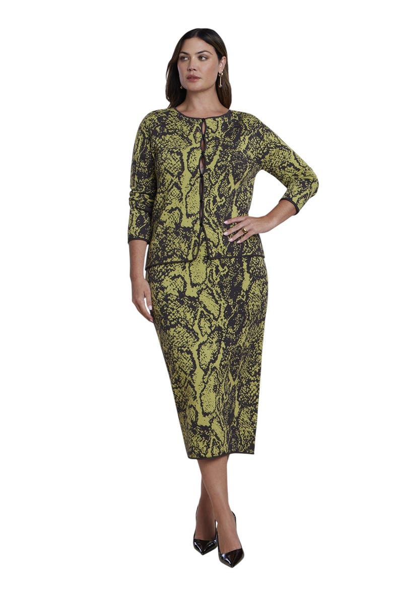 Intarsia Sweater Midi Skirt (plus), Alternate, color, GREEN SNAKE PRINT