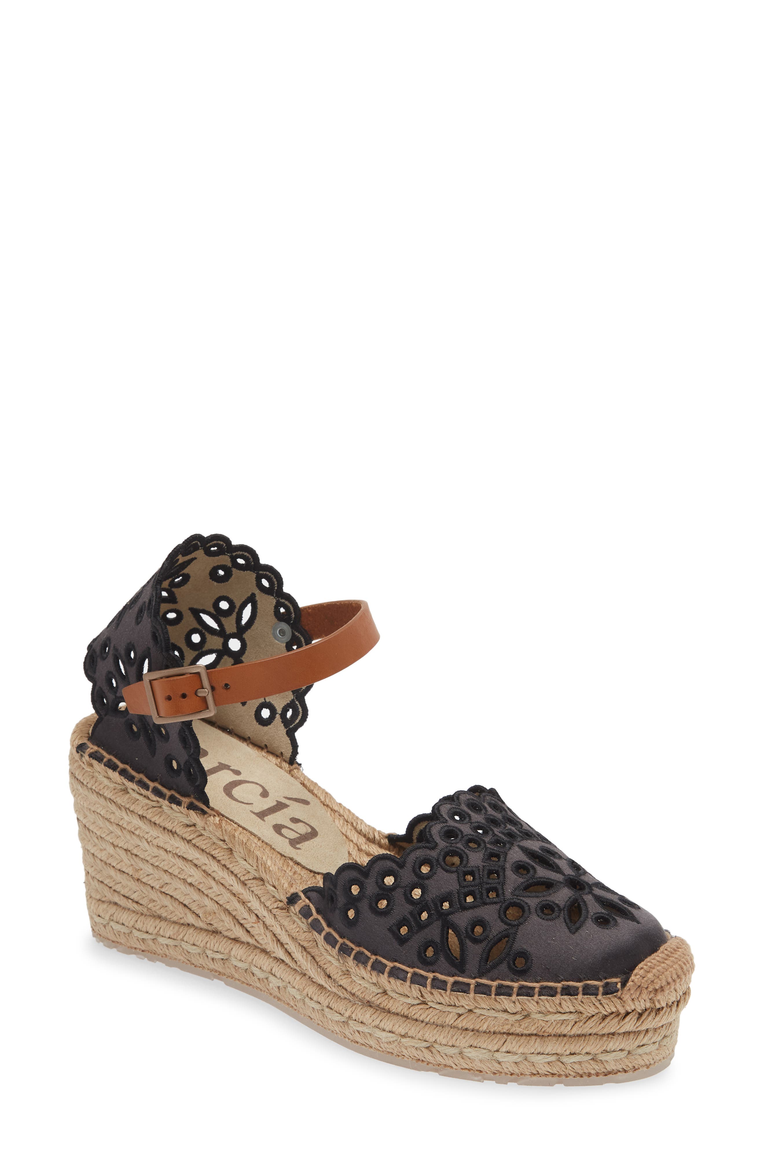 Pedro Garcia Oletta Embroidered Espadrille Platform Sandal, Main, color, 