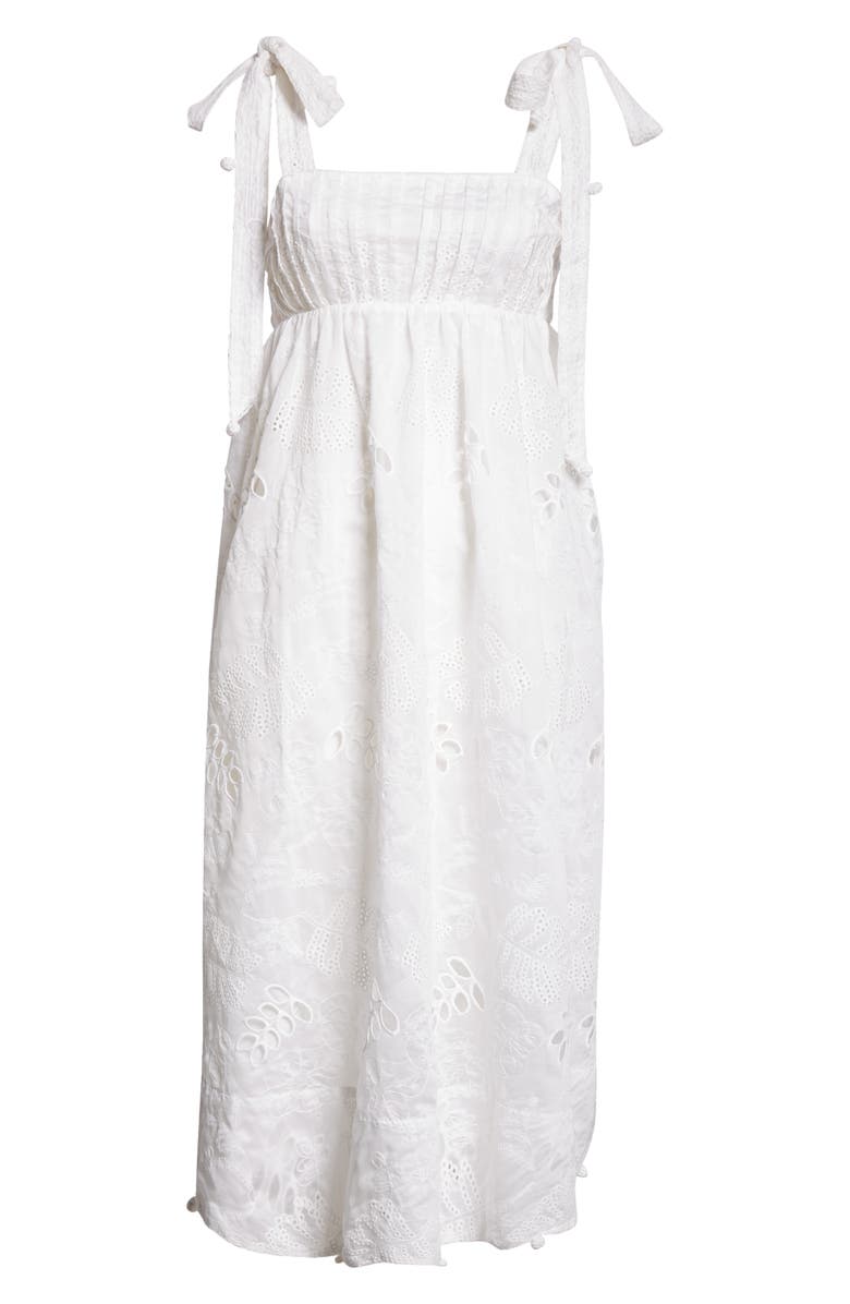 FARM Rio Eyelet Embroidered Midi Dress, Alternate, color, 
